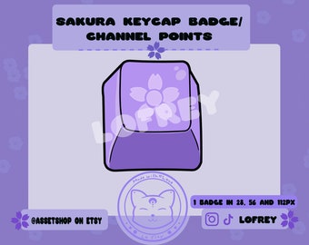 Sakura Keycap Pastel Lavande Badge pour Twitch/YouTube/Discord || Badge de points de chaîne Twitch Sakura Keycap Pastel Lavande