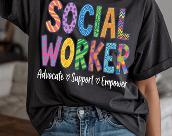 Bunter Sozialarbeiter PNG, Advokat Unterstützung Empower Design (Digitaler Download)