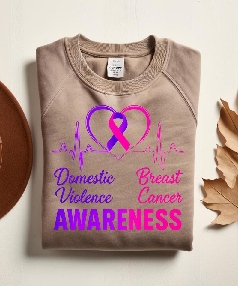 Domestic Violence & Breast Cancer Awareness Ribbon SVG | Heartbeat ...