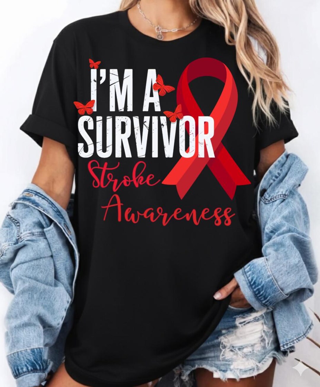Stroke Survivor SVG PNG, Red Ribbon Stroke Awareness , Sublimation ...