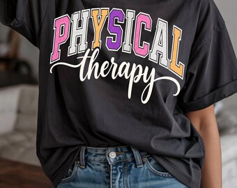 Physical Therapy PNG, Colorful Typography Design (Digital Download)