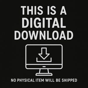 Pu&ograve; includere: Sfondo nero con testo bianco: "QUESTO &Egrave; UN DOWNLOAD DIGITALE". Sotto, un disegno a tratto bianco di un monitor di computer con una freccia rivolta verso il basso. Il testo "NESSUN ARTICOLO FISICO VERR&Agrave; SPEDITO" &egrave; sotto il monitor.