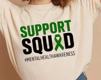 Mental Health Awareness Green Ribbon SVG PNG JPG: Support Design (Digital Download)