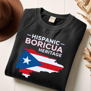 Boricua Heritage SVG PNG JPG – Puerto Rico Flag Map Digital Design – Hispanic Heritage Month Sublimation Clipart Puerto Rico Flag Shirt svg