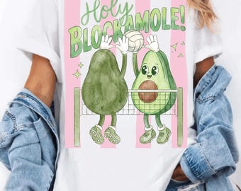 Heilige Blockamol Volleyball PNG, lustige Avocado Clipart, Volleyball Team Geschenk, Sofort Download