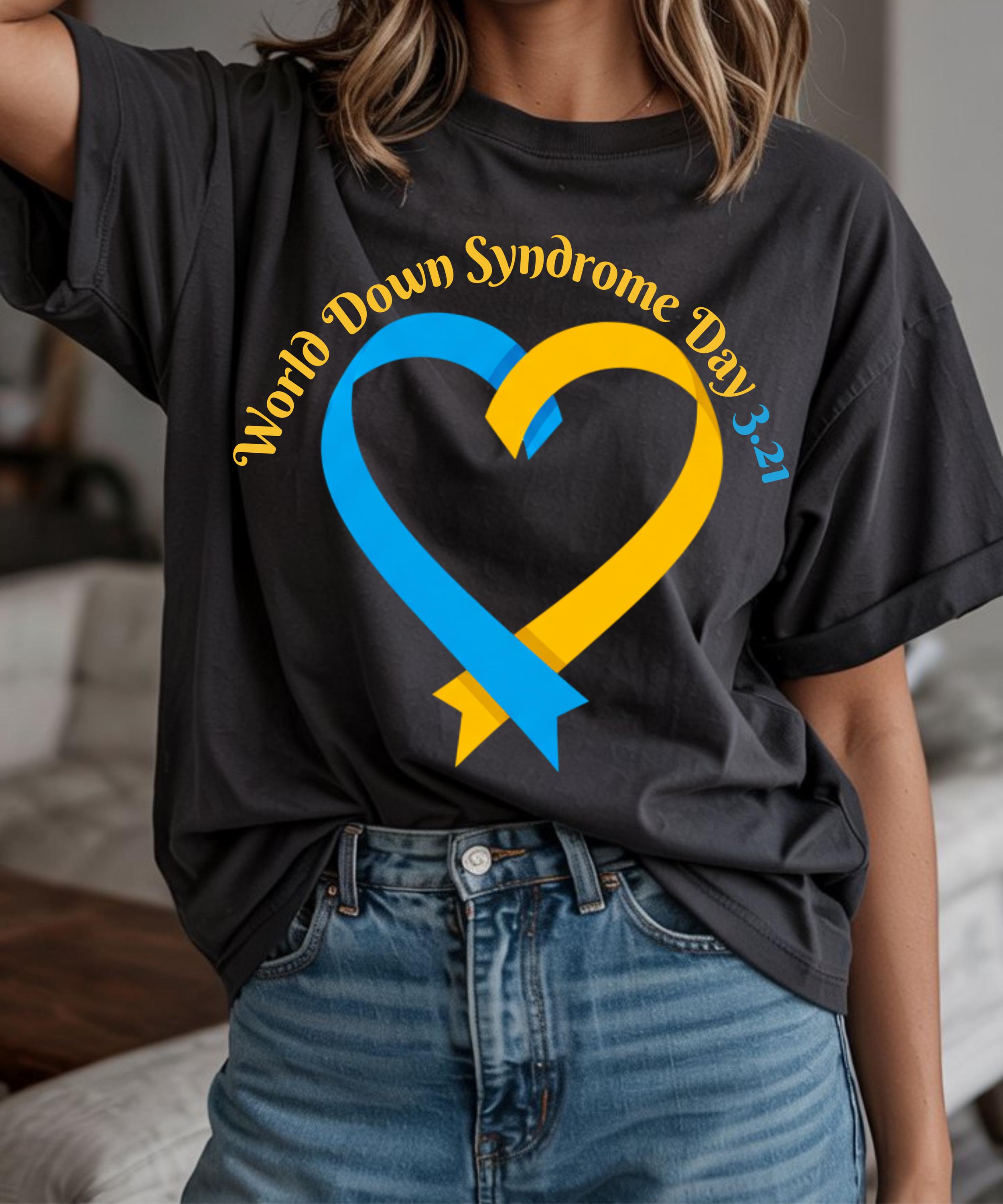 World Down Syndrome Day SVG PNG Blue Yellow Ribbon Heart 3.21 Awareness ...