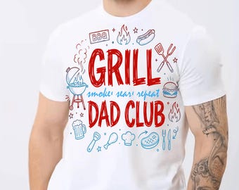 Grill Dad Club PNG, Smoke Sear Rapport, lustiger Grillmeister, Vatertag (Digitaler Download)