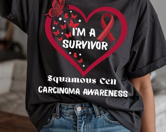 Squamous Cell Carcinoma Awareness PNG, I’m A Survivor, Cancer Awareness Ribbon Design,  Sublimation Download