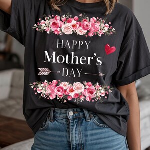 Elegant Watercolor Floral Happy Mother’s Day Digital Print – PNG SVG JPG– Floral Butterfly- Mother’s Day Print-mother&#39;s day-Digital download