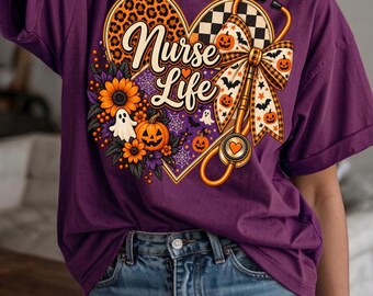 Halloween Nurse Life PNG, Spooky Stethoscope Pumpkin Design (Digital Download)