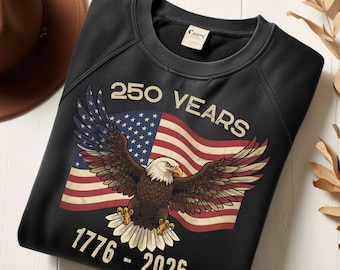 250 Years American Independence Eagle PNG, USA Flag Vintage Design (Digital Download)