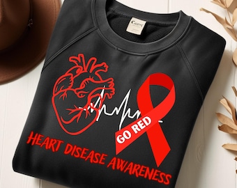 Design per la sensibilizzazione sulle malattie cardiache / Nastro rosso PNG SVG (download digitale)