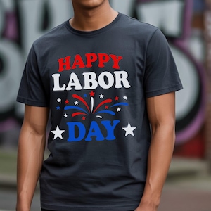 Happy Labor DaySVG PNG JPG| Patriotic Fireworks Red White Blue Design– Patriotic USA Flag Red White and Blue Labor Day Clipart for Cricut