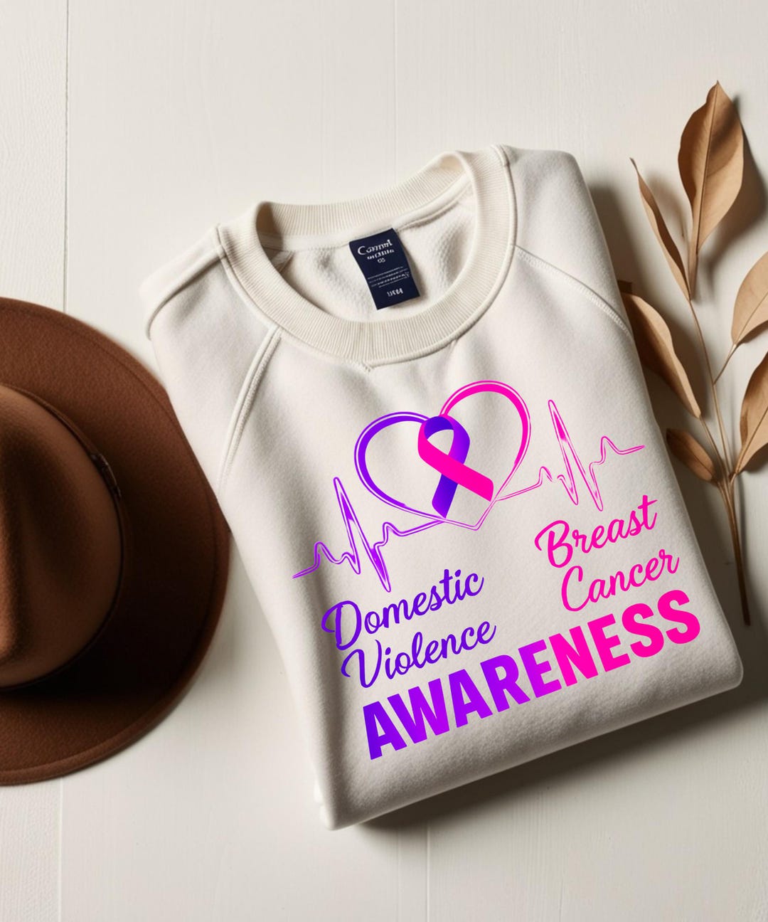 Domestic Violence & Breast Cancer Awareness Ribbon SVG | Heartbeat ...
