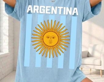 Argentina Flag Vintage PNG, Argentina Sun of May Sublimation Design, Argentinian Pride Shirt Graphic