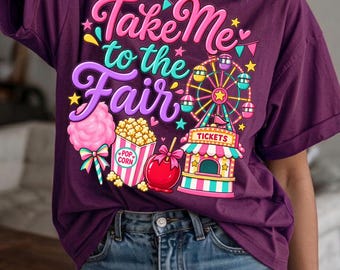 Take Me to the Fair PNG, Retro Carnival Design, Ferris Wheel, Fair Food (Digital Download)