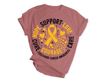 Childhood Cancer Awareness Gold Ribbon SVG: Hope, Love, Courage (Digital Download)