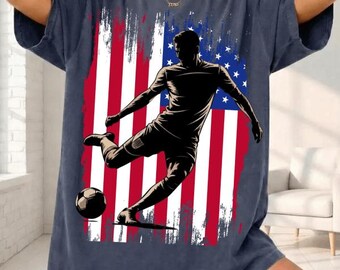 Fußballspieler USA PNG, Vaterländische Flagge Grafik, Fußballfan (Digitaler Download)