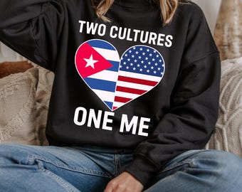 Bandera de Cuba y Estados Unidos en formato PNG y JPG: Diseño de orgullo multicultural (descarga digital)
