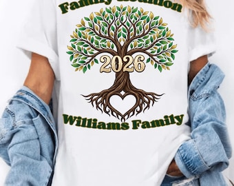 Custom Family Reunion 2026 PNG, Personalized Family Tree Name Shirt Design, Sublimation Download