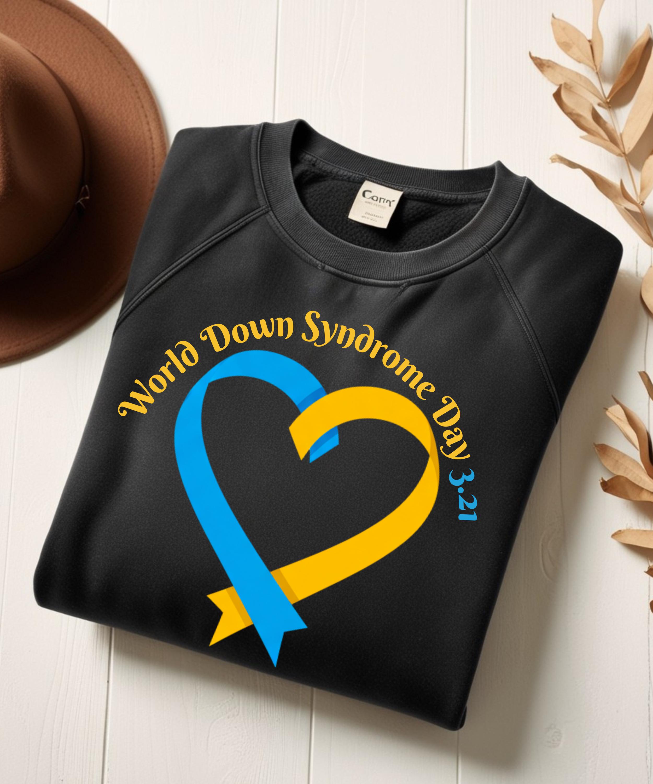 World Down Syndrome Day SVG PNG Blue Yellow Ribbon Heart 3.21 Awareness ...