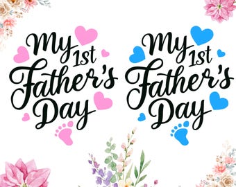 Paquete SVG para el Primer Día del Padre: Diseño floral en acuarela (descarga digital)
