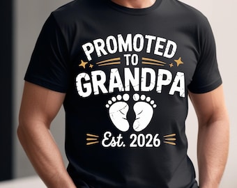 Zum Opa 2026 befördert - Babyankündigungs-Digitales Design (SVG, PNG, JPG)