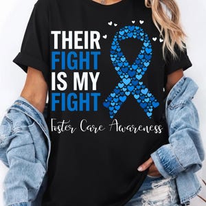 Foster Care Awareness PNG SVG, Their Fight Is My Fight Blue Ribbon (Digital Download)