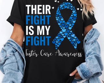 Foster Care Awareness PNG SVG, Their Fight Is My Fight Blue Ribbon (Digital Download)