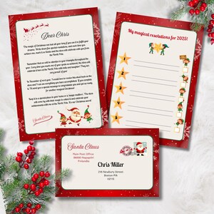 Kids Resolution Chart+ Santa and Elf Tracking, Editable Digital Download, List of Children's New Year's Resolutions, Magic Card for Children
