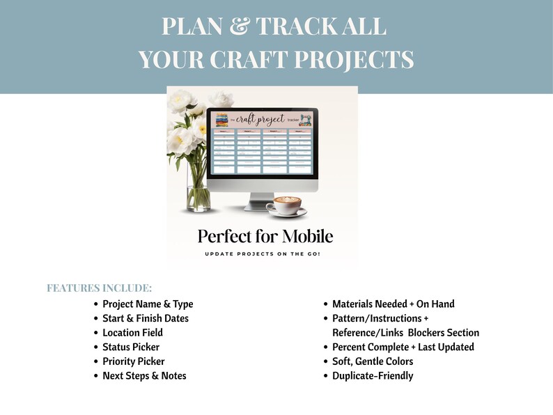 Craft Project Tracker Google Sheet: Digital Download for Crochet & More ...