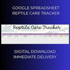 Reptile Care Tracker | Bearded Dragon, Gecko, Snake Care and Feeding Log, UVB Reminder (Digital Download)