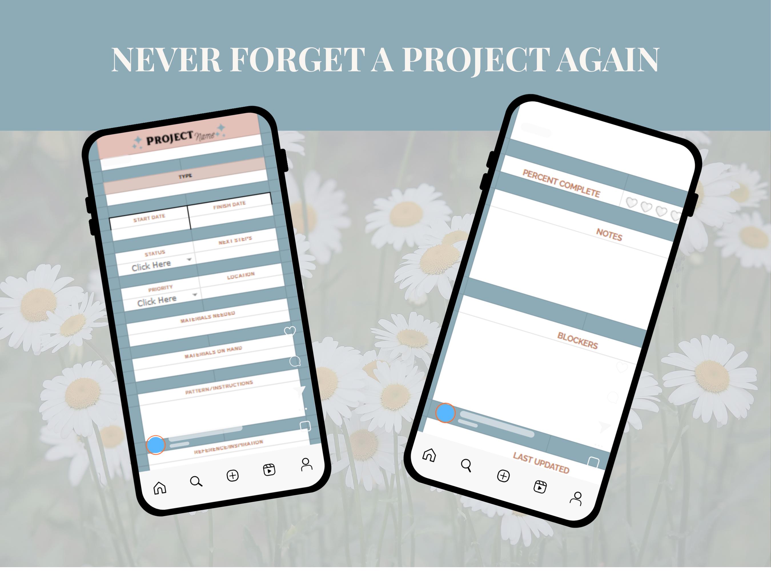 Craft Project Tracker Google Sheet: Digital Download for Crochet & More ...