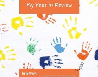 Child's End-of-Year Memory Book - Orange [scrapbook, journal, digital download]