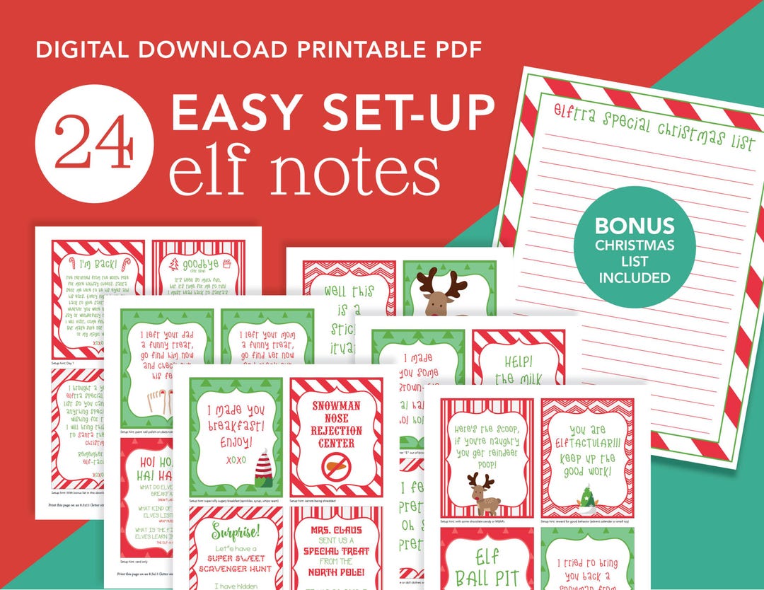 EASY SETUP Elf Notes Digital Download Printable PDF - Etsy