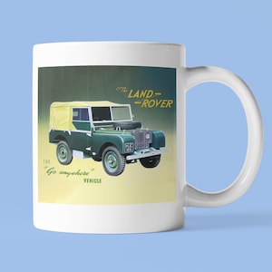 Land Rover inspired Go Anywhere mug Land Rover gift Land Rover Series 1 mug vintage Land Rover gift vintage car mug antique car gift