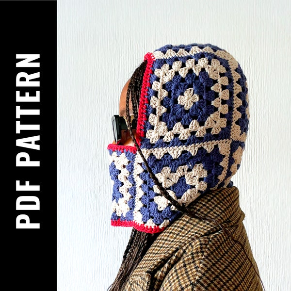 BALACLAVA Crochet Pattern | DYI Granny square | Crochet hat pattern