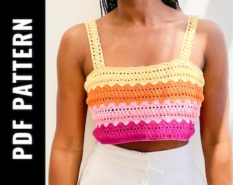 Crochet Crop TOP | Crochet written pattern | One-size | PDF digital