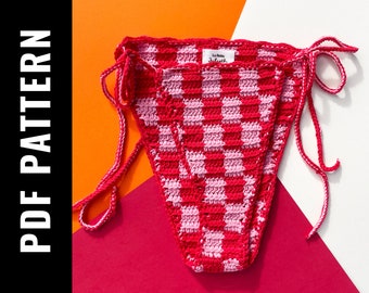 Pattern Crocheted petite bikini + Chart + Video for all sizes.