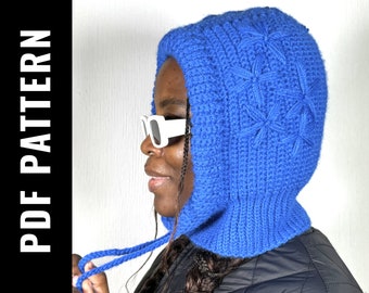 PDF File for Crochet Pattern (English and Spanish), Crochet Balaclava Pattern, Cozy Winter Warm Snowy Granny Square, Knitted Balaclava