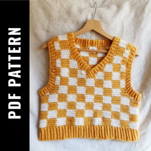 Pattern Crochet VEST | V-shape neck | Crochet Waistcoat | Instant download of the pattern in PDF
