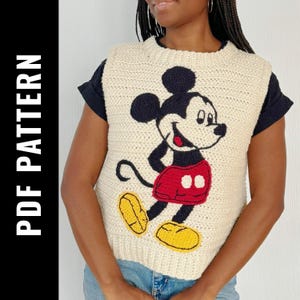 PDF File for Crochet Pattern (English and Spanish), Crochet Vest Pattern for Women, Easy Cartoon Crochet Tutorial, Crochet Clothing