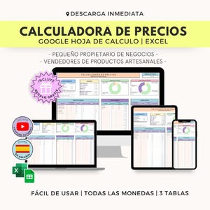 PDF File (Spanish) Small Business Pricing and Profit Calculator, Pricing Guide, Profit Margin Pricing Spreadsheet