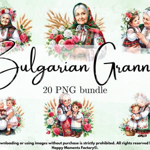 Bulgarian Grandmother,Traditional Granny,Granny and granchildren,Bulgaria,Bulgarian folklore,Bulgarian roses,Wheat,watercolor clipart,bundle