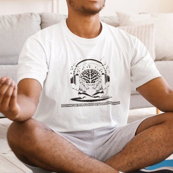 Behalten Sie mein Dopamin hoch T-Shirt, Herren-T-Shirt, inspirierendes Zitat Shirt, Meditation Geschenk, Strumpffüller Geschenk für Männer Freund Papa