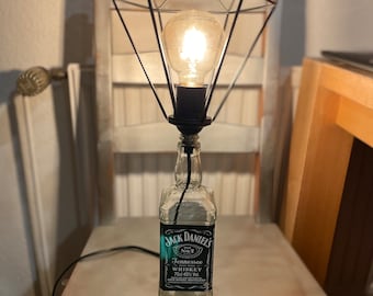 Lamp made from old whiskey bottles: Jack Daniels