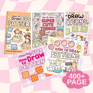 May include: A selection of pattern drawing books with charming illustrations. Titles include "How to Draw Patterns," "Super Cute Things," and "Draw Patterns." The books feature step-by-step instructions and are designed for all skill levels.
