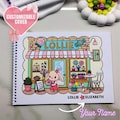 Custom Name Coloring Book Cute Bunny Candy Shop Personalized Coloring Book for Kids & Adults Tiktok:lollicolors