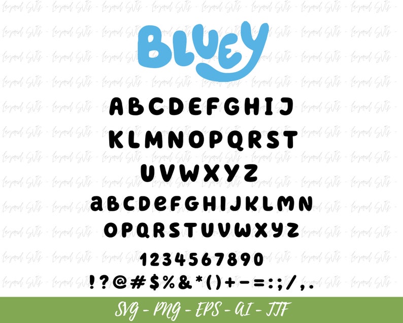 Bluey Font, Bluey SVG, Kids Font, Digital Font Download, Canva Logo, Cricut Font, Halloween Font, Canva Font, Canva Print, Png Font image 1