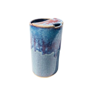 Travel Tumbler 16oz - Drinking Tumbler - Handmade Stoneware Pottery Drinkware - Ceramic Handcrafted Gifts - Portable - Bay Pottery